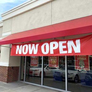 8ft NOW OPEN Vinyl Banner Red Sign Retail Restaurant Business Store Shop Signage